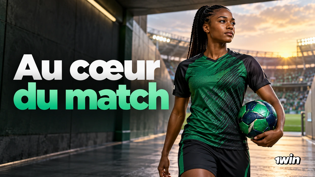 Footballeuse adulte tenant un ballon vert près d’un stade