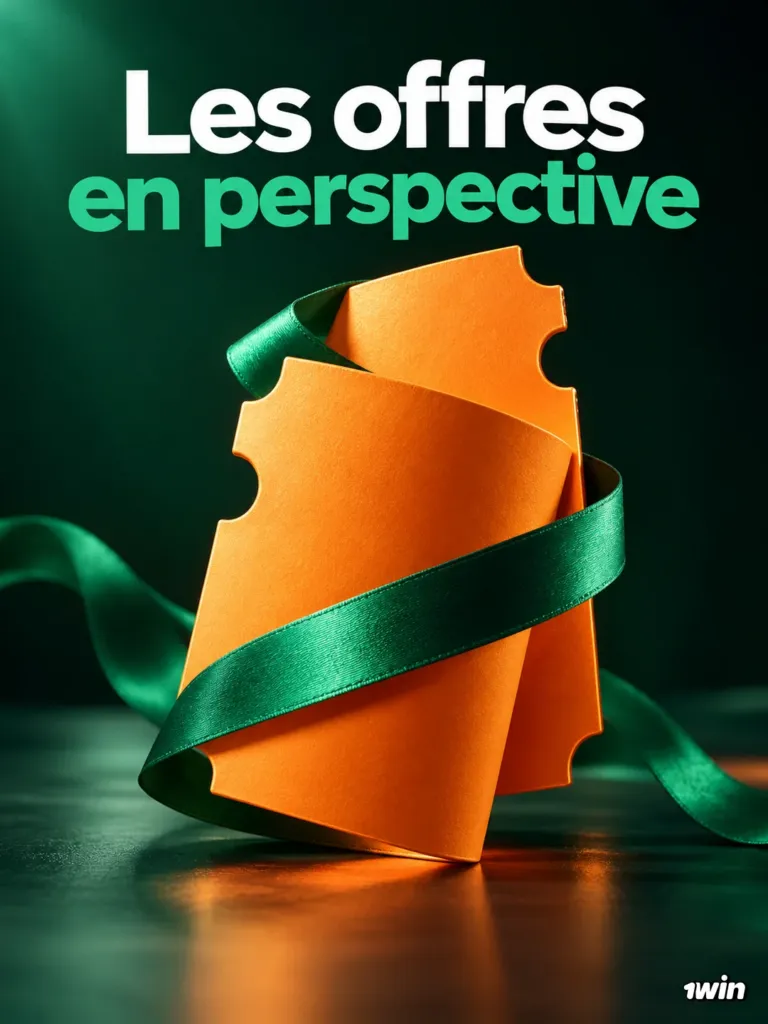 Tickets orange entourés d’un ruban vert avec le message Les offres en perspective.